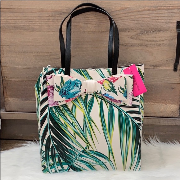 Betsey Johnson floral palm tote - Picture 2 of 6